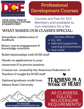 An infographic explaining the benefits of our PD courses. Is included in the body of the page. 